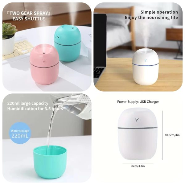 1pc, USB Cable Powered 1.5 - 2 Watts 220ml Humidifier Ultrasound Continuous Spray