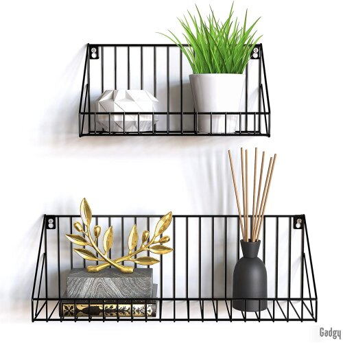 Wall Mounted Floating Metal Storage Rack