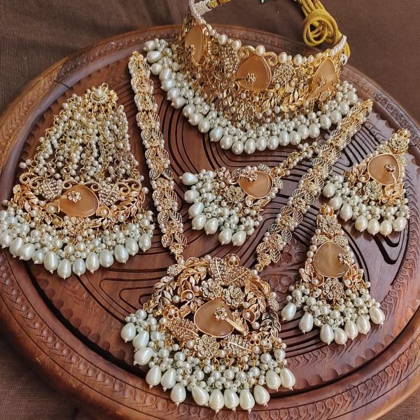 Designer collection hand made complete bridal set with maala 
