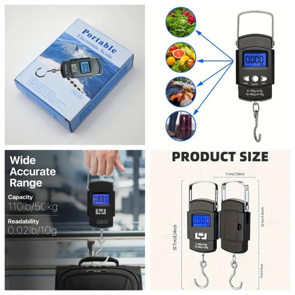 Digital Luggage Scale, High Precision Portable Electronic Scale with Hook