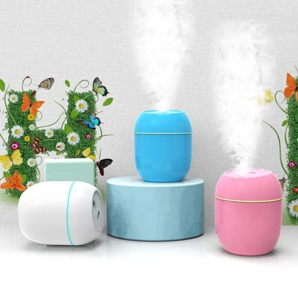 Portable Mini Air Humidifier USB Desktop Humidifier Aromatherapy for Car Bedroom Air Diffuser Fogger Mist Maker Sprayer with LED Night Lamp