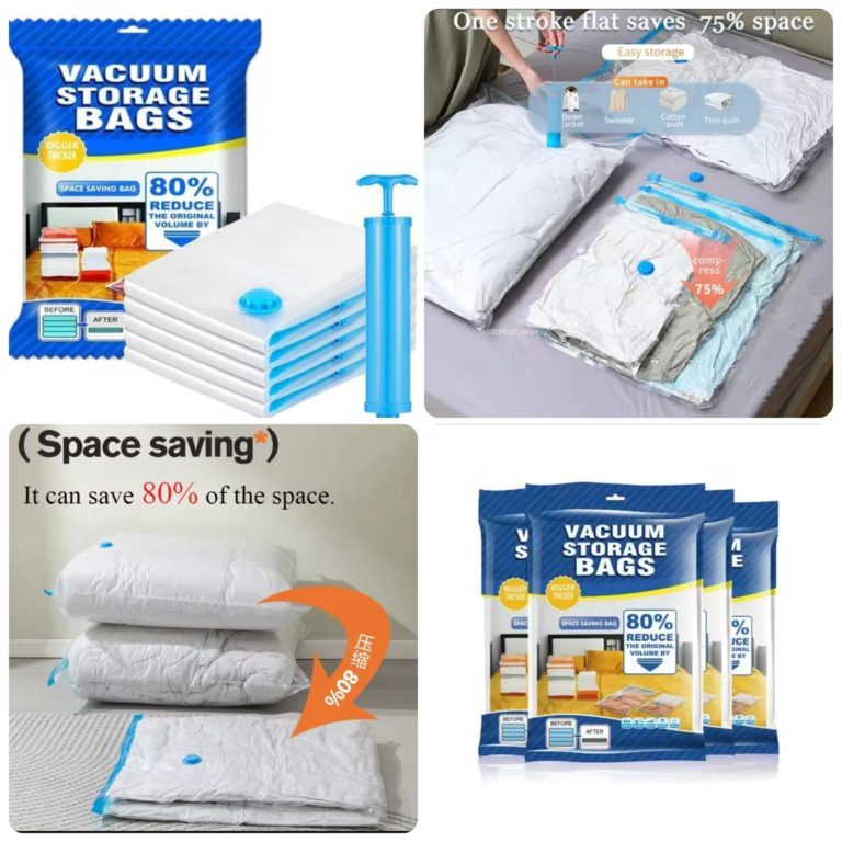 Vacuum Storage Bags 5 Bag And 1 Suction Pump
