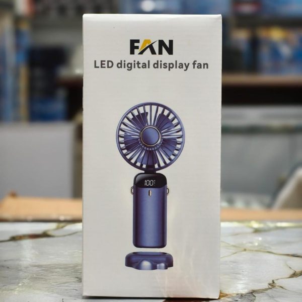 Handheld Mini Fan Foldable Portable Neck Hanging Fans 5 Speed USB Rechargeable Fan with Phone Stand and Display Screen (Random colour)