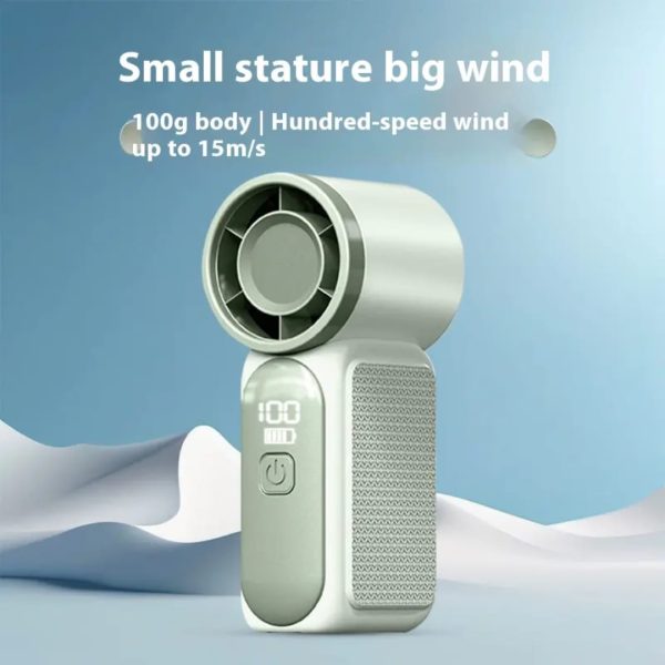 Pocket mini portable handheld pocket blowerfan rechargeable high speed air cannon strong turbo brushless wind table plastic household