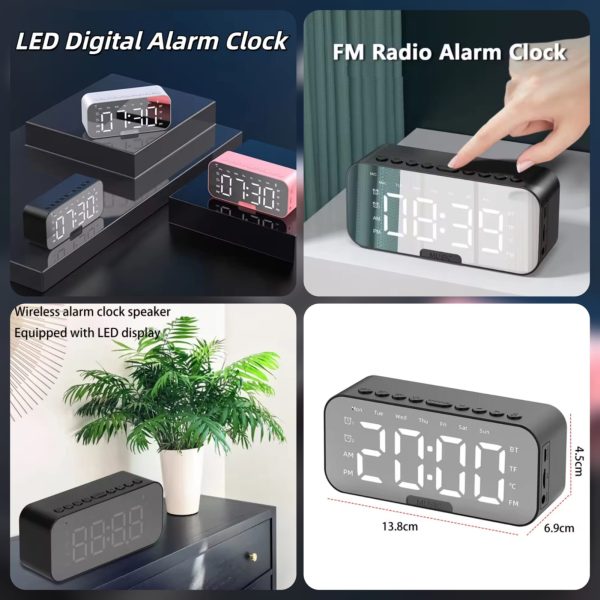 Rechargable Digital Alarm Clock With Speaker