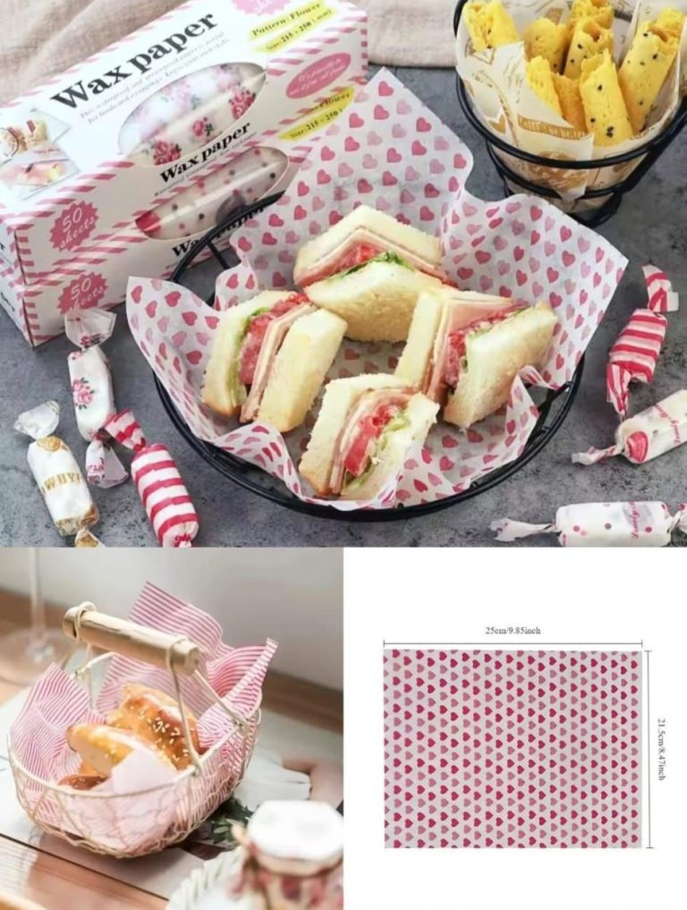 50Pcs/Lot Wax Paper Food Grade Grease Paper Food Wrappers Wrapping Paper For Bread Sandwich Burger Fries Oilpaper Baking Tools