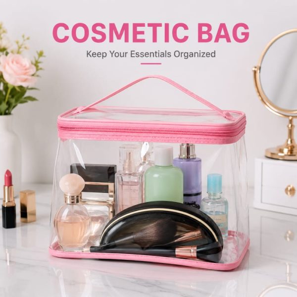 New Waterproof Transparent Makeup Pouch - Portable Travel Hanging Organizer Bag