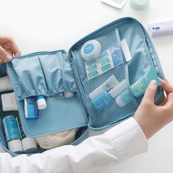 Large Capacity Makeup Bag with Cotton Pads, Perfect for Travel and Home Storage