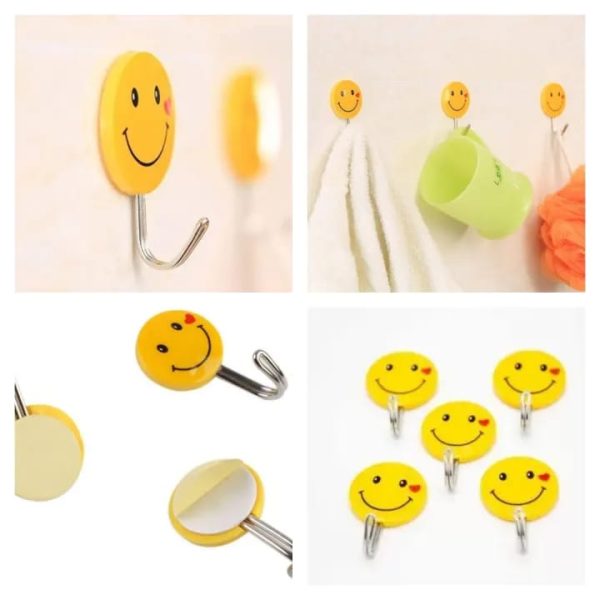 Smiley Wall Hanging Hooks 9 Pcs