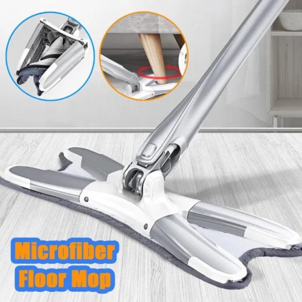 360 Degree X-Type Self Wringing Floor Cleaning Flat Mop
