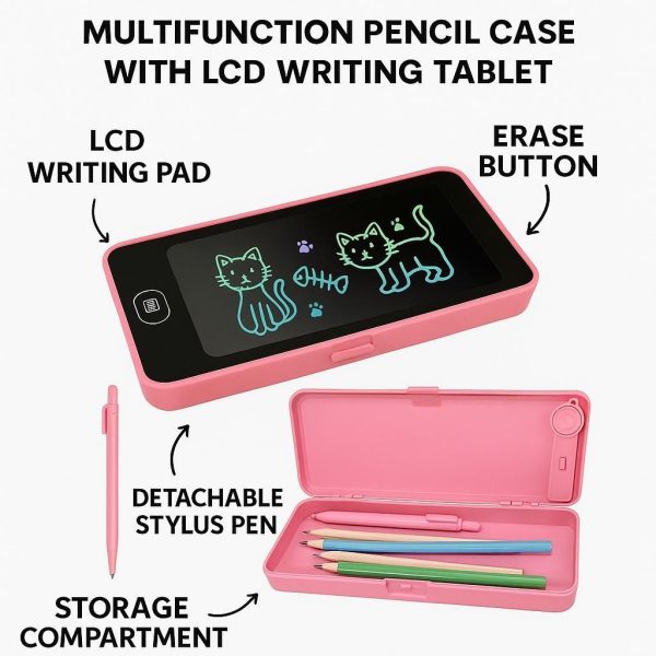 LCD Writing Board Pen Case For Kids Easily Eraseable