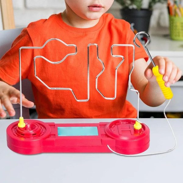 Shock Maze / Buzz Wire Game, a classic skill and concentration toy designed to test hand steadiness.