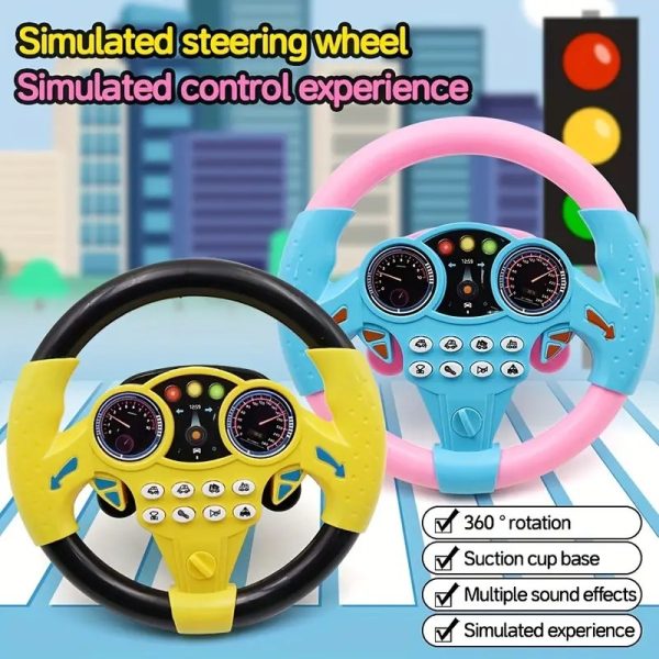 Kids driving simulator steering wheel toys.
