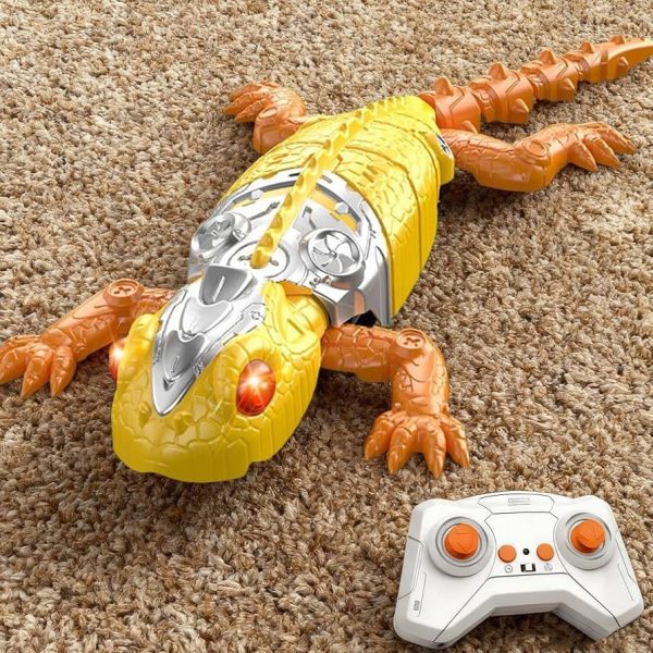 Wall-Climbing Toy lizard is a remote-controlled device capable of climbing smooth vertical surfaces.