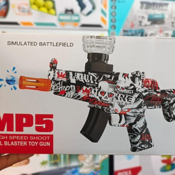MP5 Gel Blaster Toy Gun with Hopper | High-Speed Electric Water Bead Blaster for Teens 14+ | Outdoor Tactical Shooting Toy with LED Light and smoke.