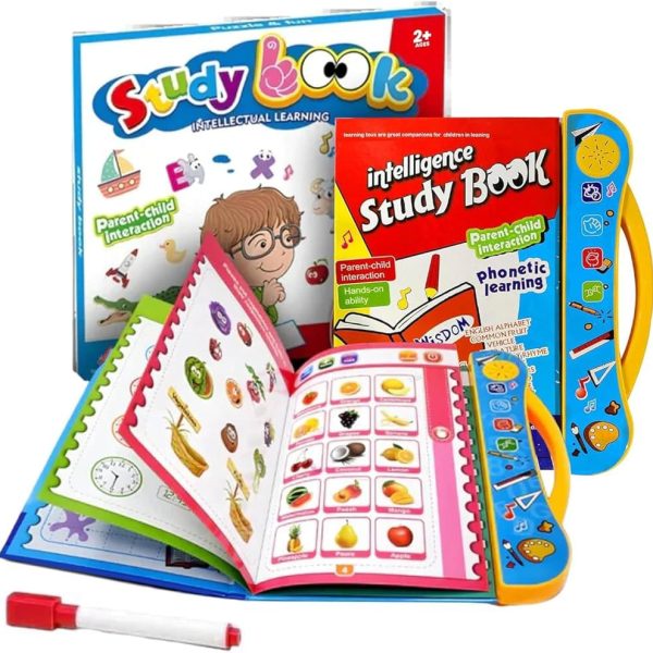 Study Book Musical 30 Activities Learning, Electronic Intelligent Book with All Learning Materials with Clear Voice with Touch Sensors for Kids.